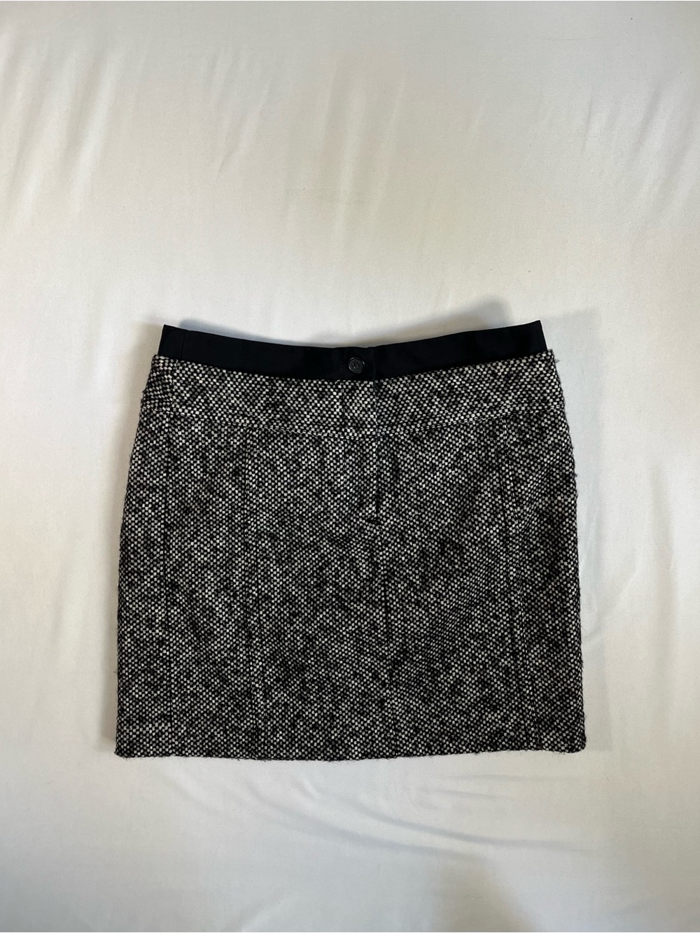 LOFT Black and White Tweed Pencil Skirt 0037